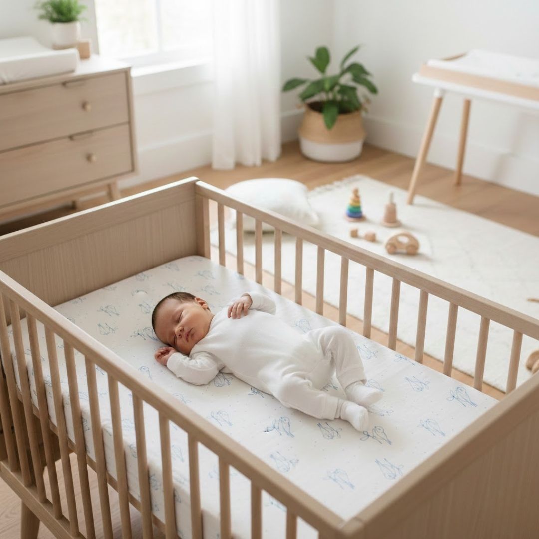 Bluebird Muslin Fitted Cot Sheet